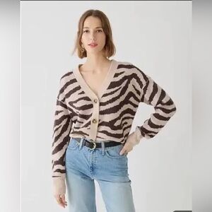 NWT- J.Crew Tiger Striped Cardigan